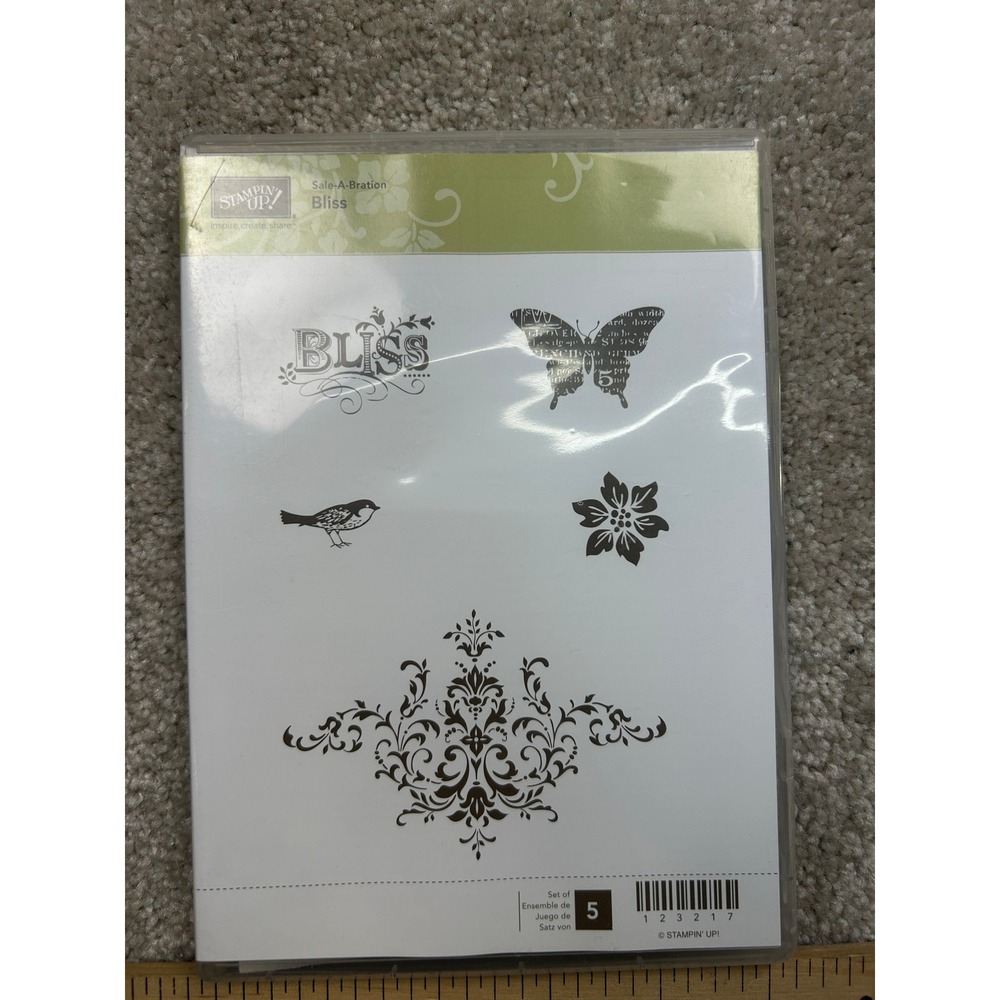 Stampin Up Bliss Clear Mount Rubber Stamp Set Butterfly Sale A Bration 5pc